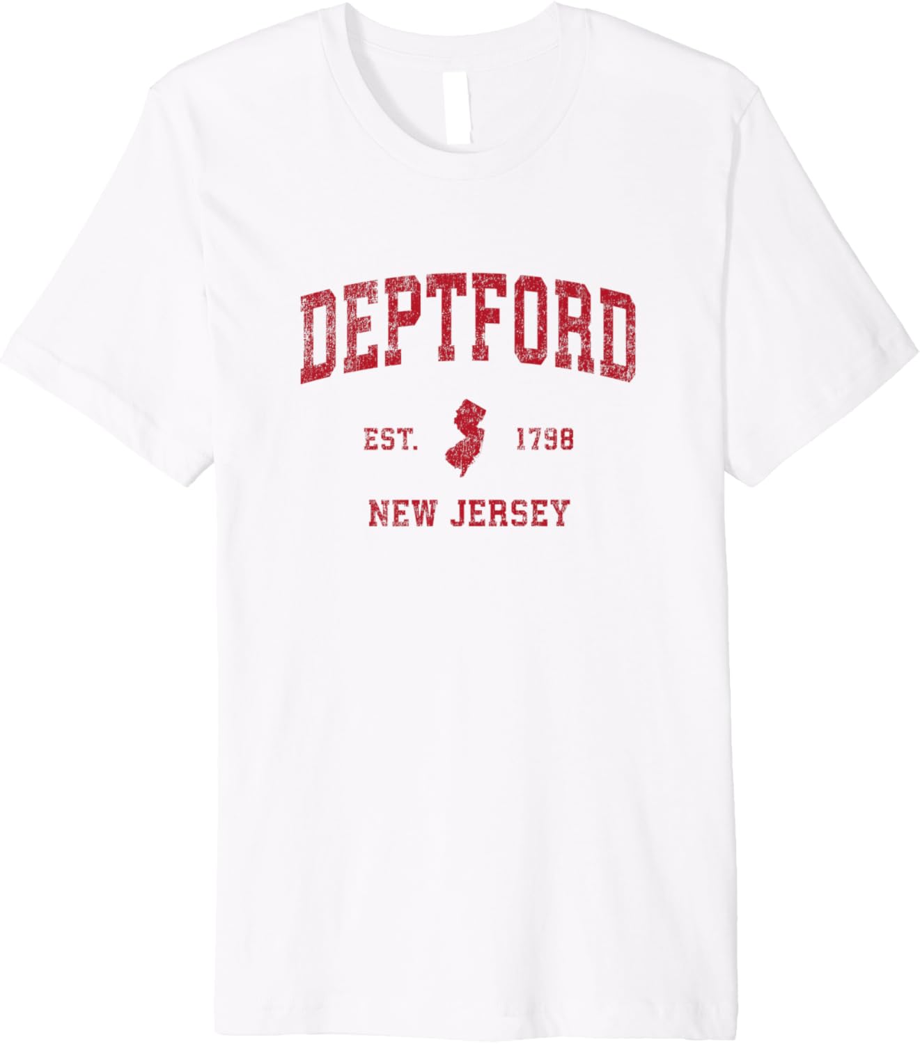 Mens Deptford New Jersey NJ Vintage Sports Design Red Print